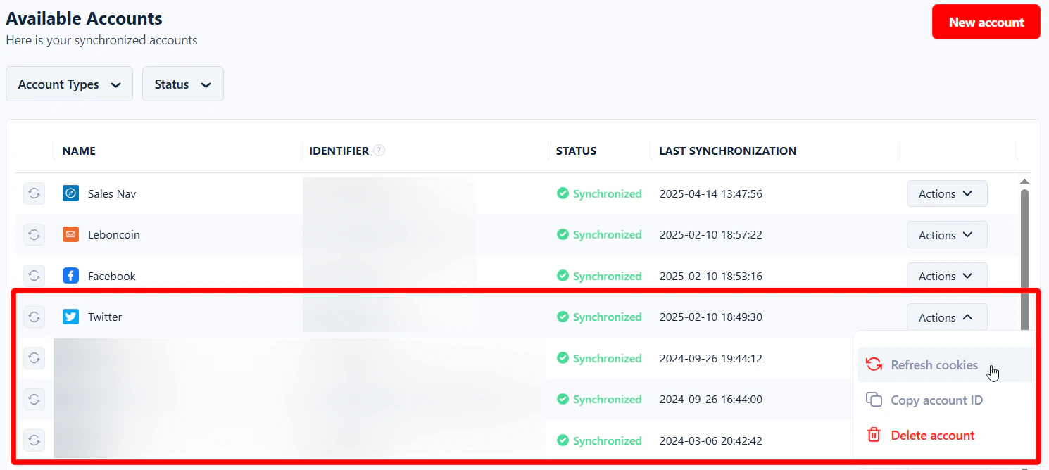 No Edit limits in X account sync