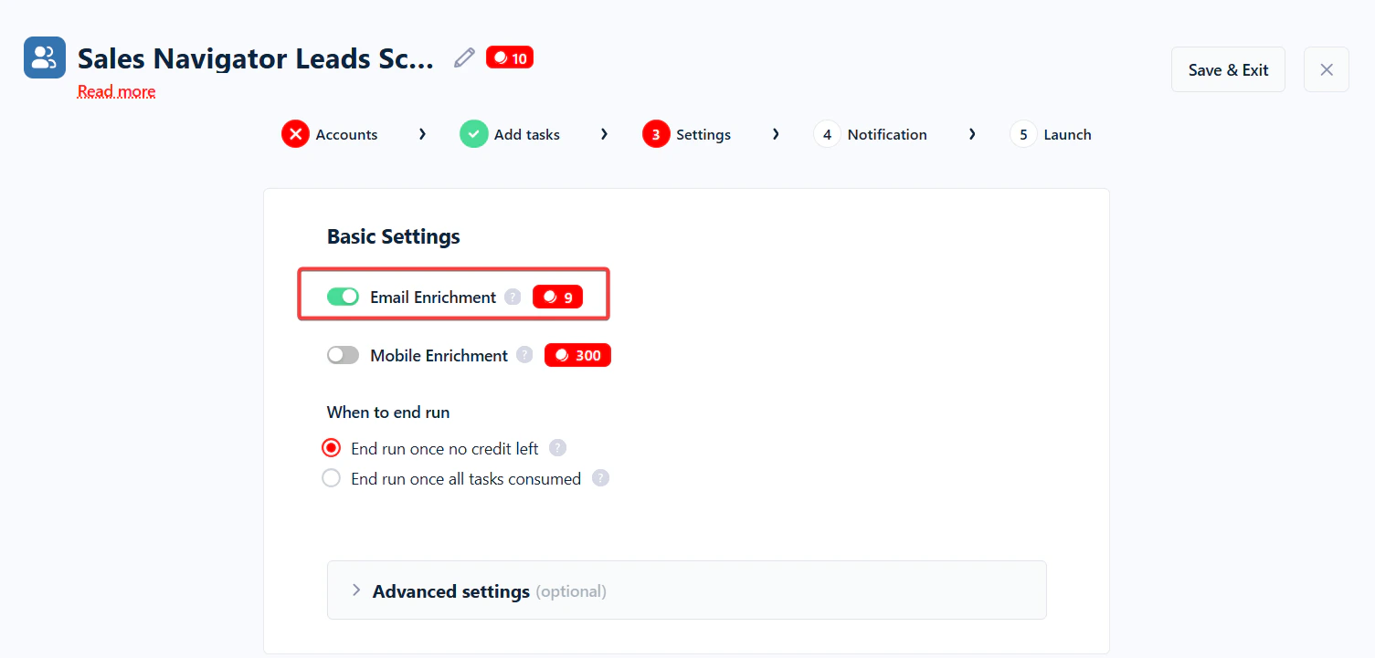 Enable Email Enrichment in Squid settings