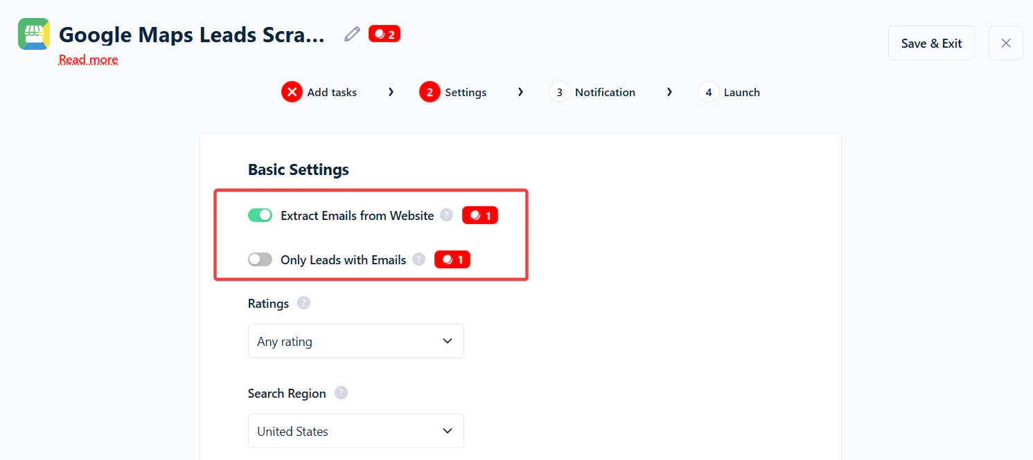 Turn on email collection in Google Maps Squid settings