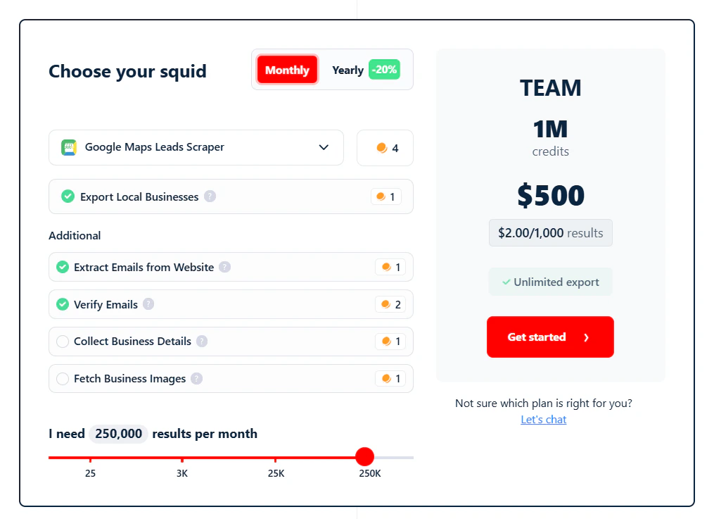 Google Maps email validation cost per plan