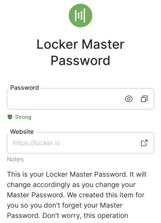 Check saved Master Password