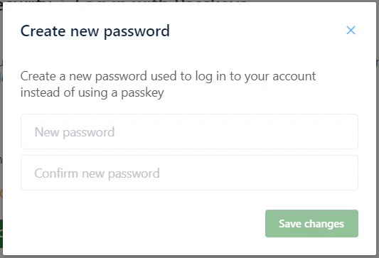 Create new password