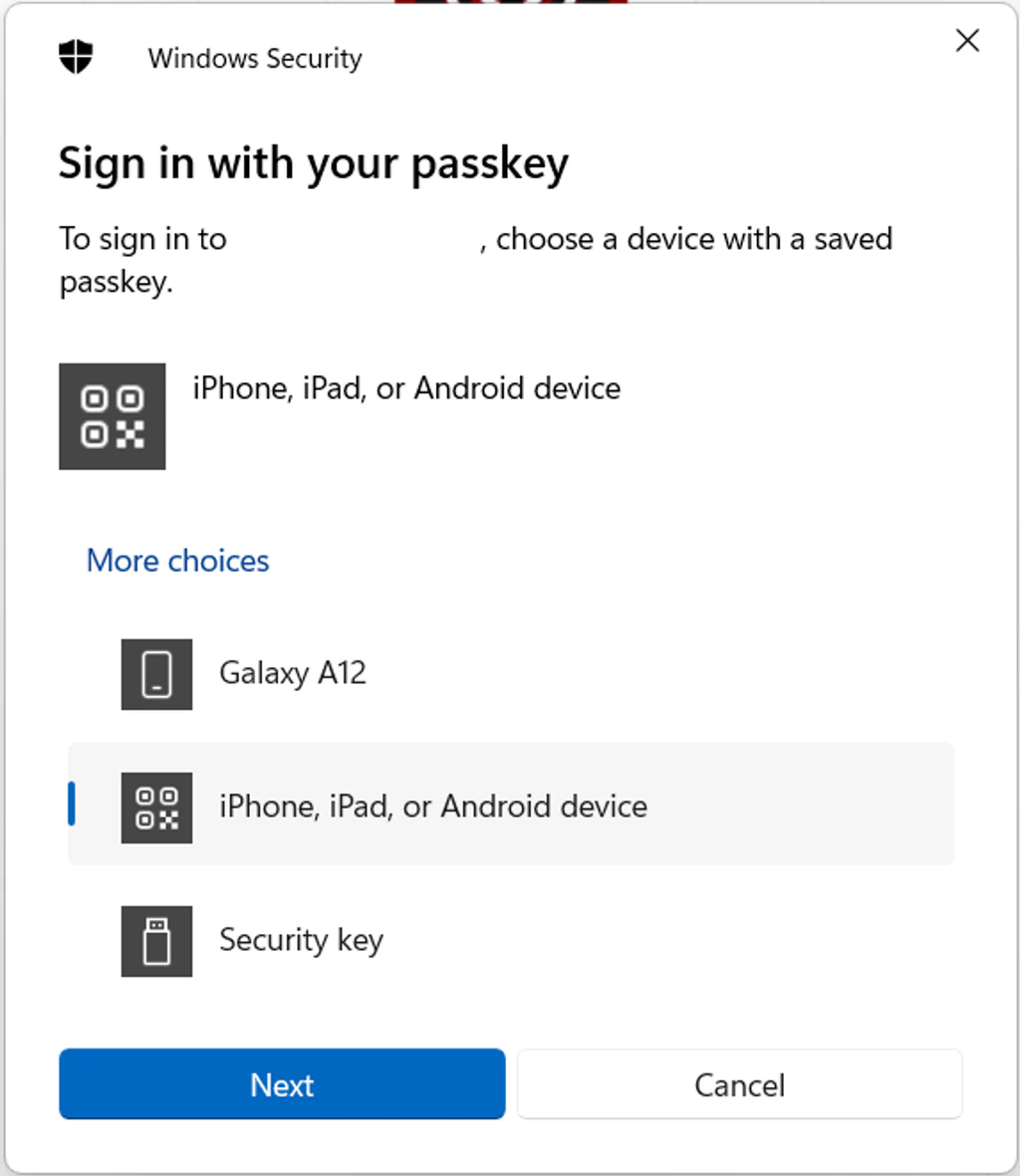 Passkey authentication for Vault