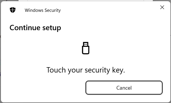 Add passkey with security key