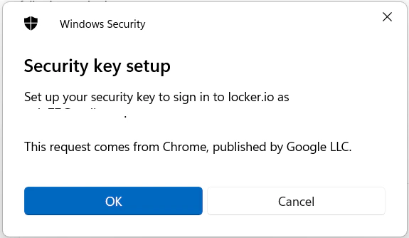 Select security key