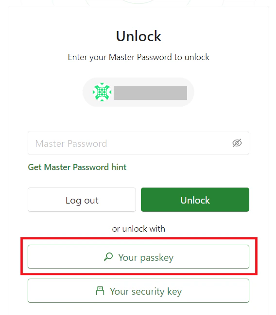 Use passkey to unlock Vault