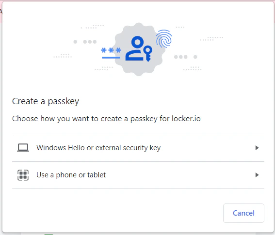Windows Hello authentication