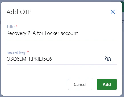Use recovery code to generate a new OTP