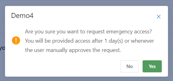 Send access request