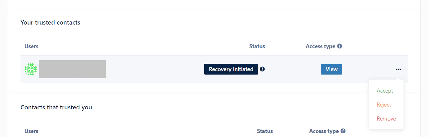 Manage recovery requests