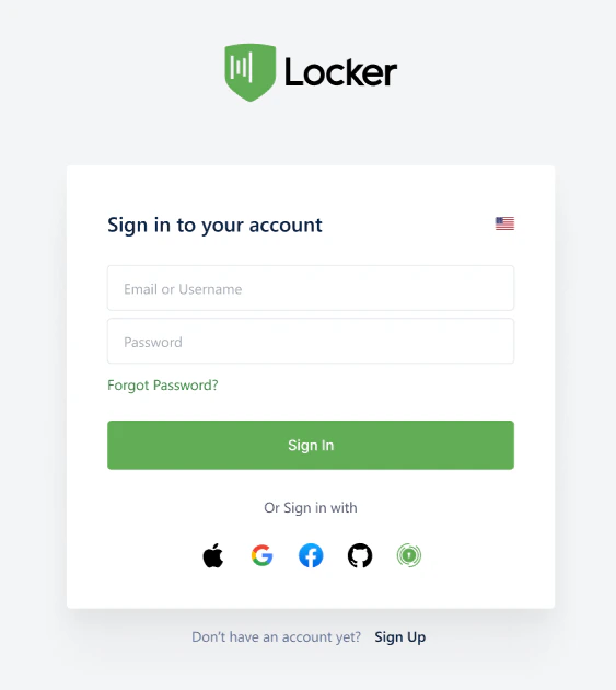 Log in to Locker account