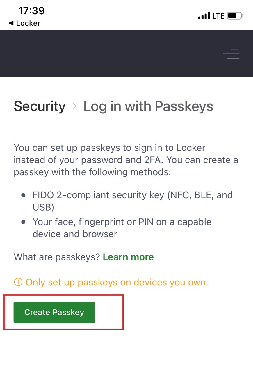 Connect key to phone