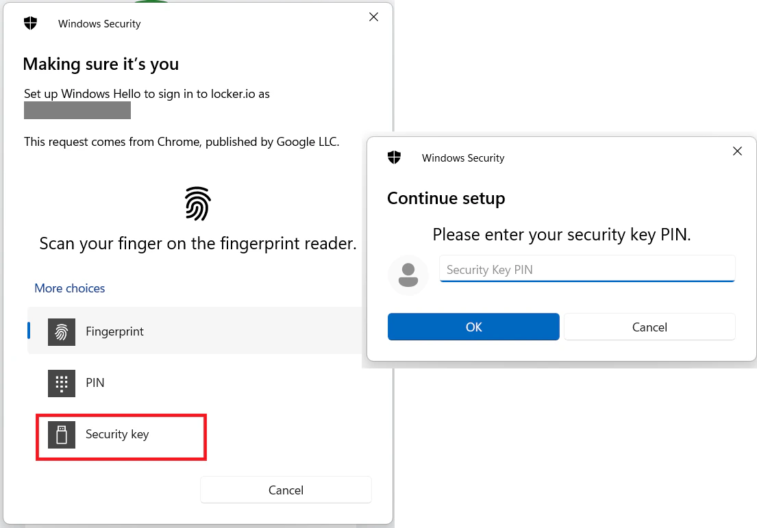 Authenticate with security key