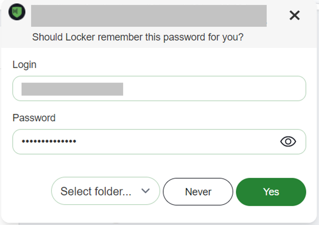 Save login credentials