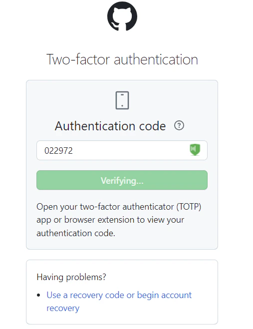 Autofill TOTP on GitHub