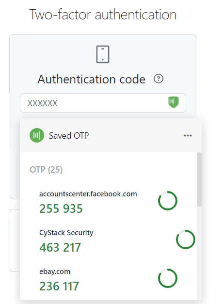 Select TOTP from the list