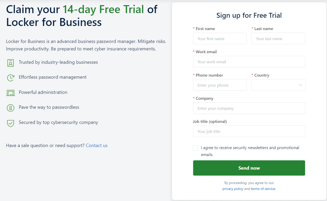 Business plan registration