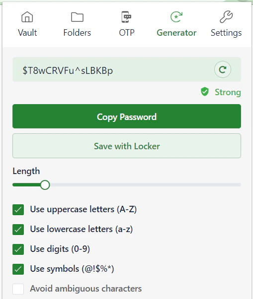 Strong password generator