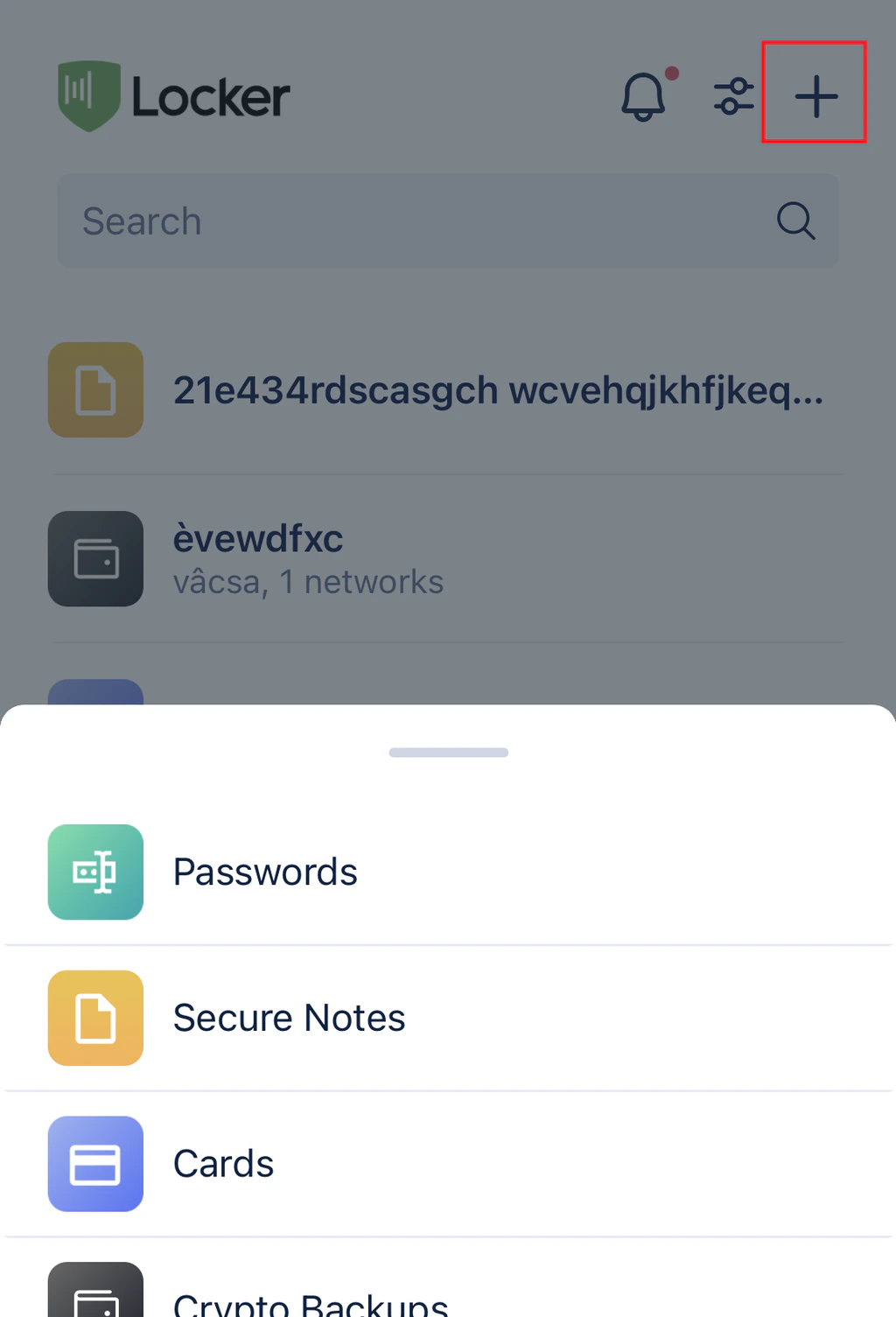 Add a new item on mobile