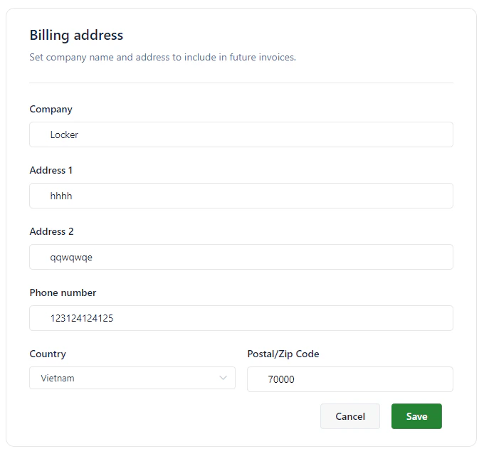 Company profile edit form