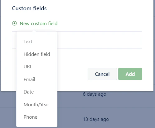 Custom field types