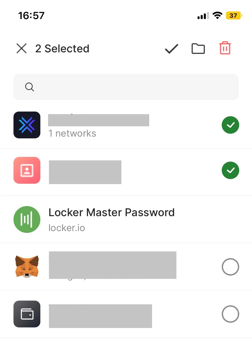 Select multiple items on mobile