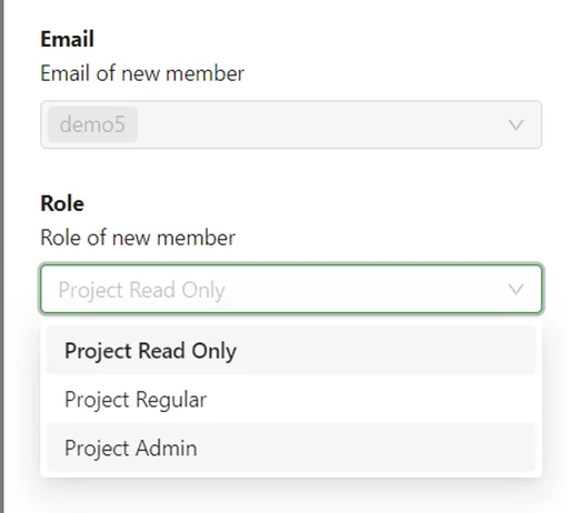 Member role edit screen
