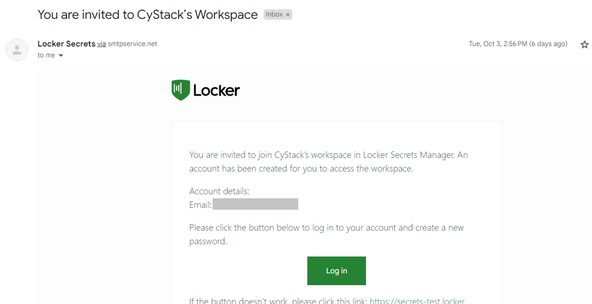 Member invitation email