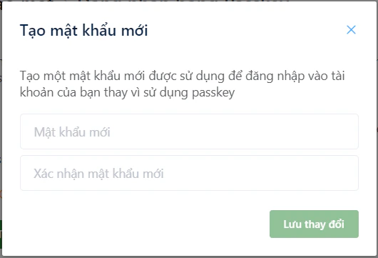 Tạo mật khẩu mới