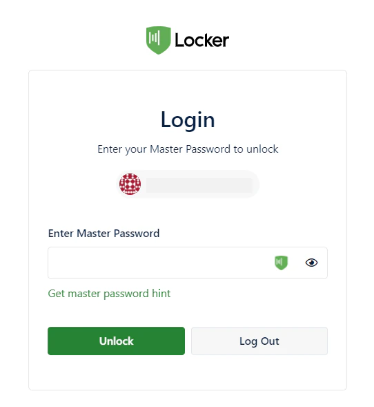 Mở khóa bằng Master Password