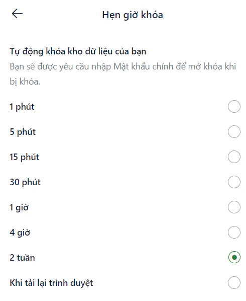 Điều chỉnh thời gian chờ trên Extension