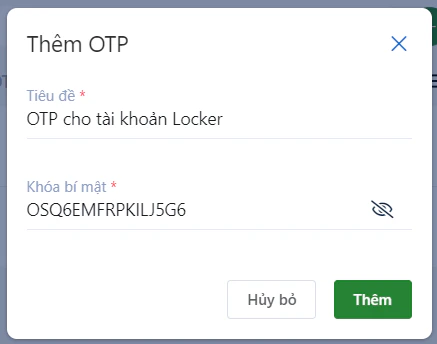 Sử dụng mã khôi phục để tạo OTP mới