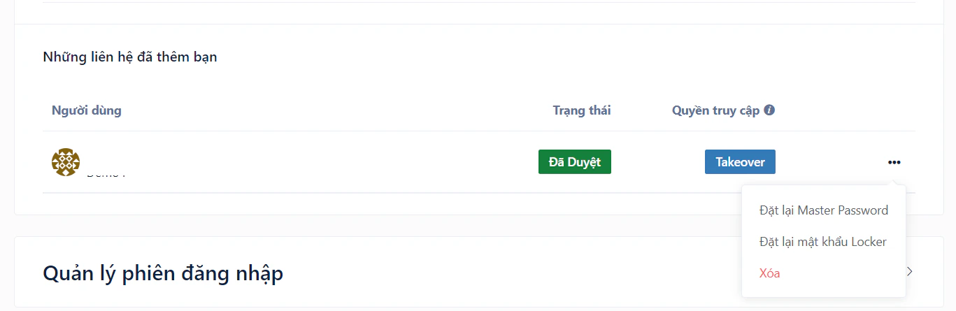 Giao diện tiếp quản kho dữ liệu
