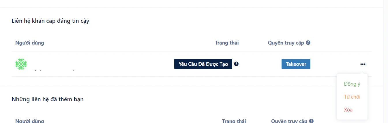 Quản lý yêu cầu khôi phục