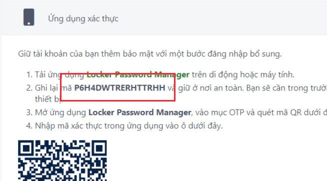 Thiết lập thiết bị cơ sở cho 2fa ứng dụng xác thực