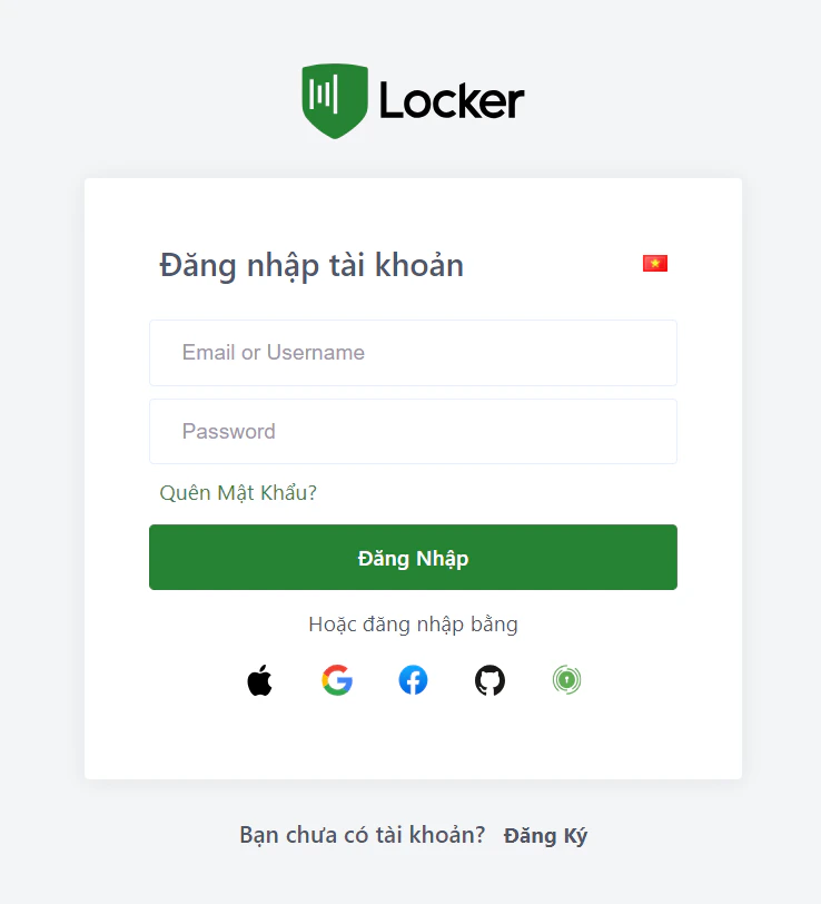 Đăng nhập tài khoản locker
