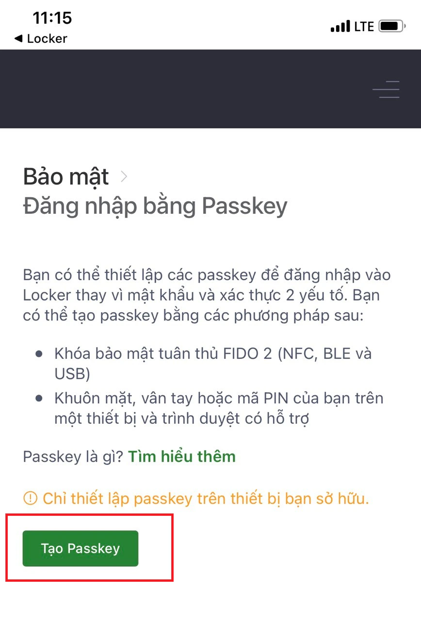 Kết nối khóa với điện thoại