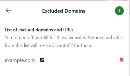 Tự động điền đã tắt cho trang web