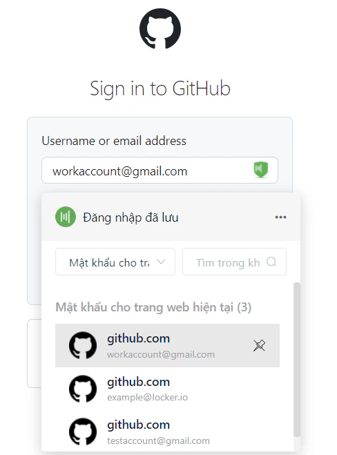 Tài khoản yêu thích ở đầu danh sách