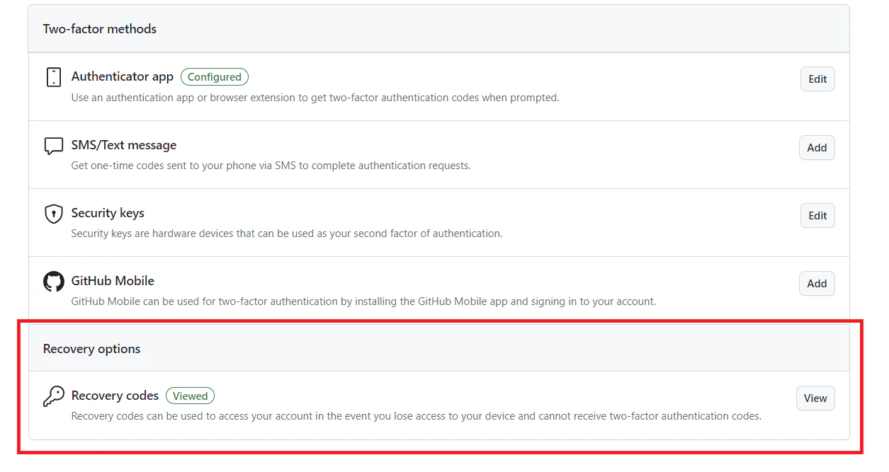 Cài đặt 2FA trên GitHub