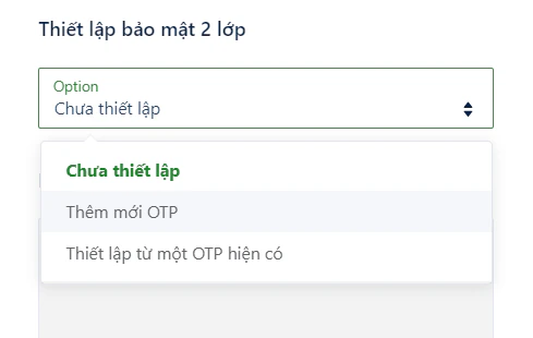 Thêm OTP mới trên Web Vault
