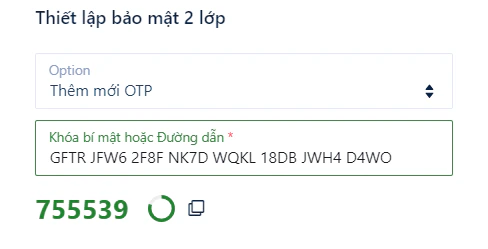 Mã OTP 6 chữ số