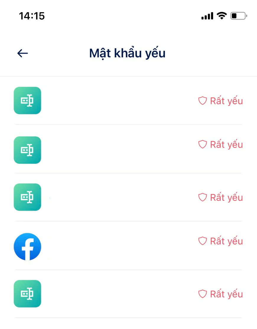 Mật khẩu yếu trên di động