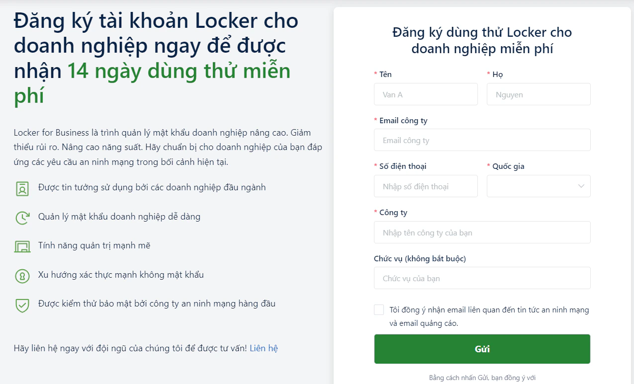 Đăng ký gói Doanh nghiệp