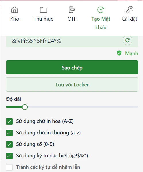 Trình tạo mật khẩu mạnh