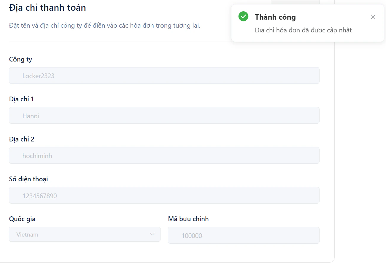 Cập nhật thành công