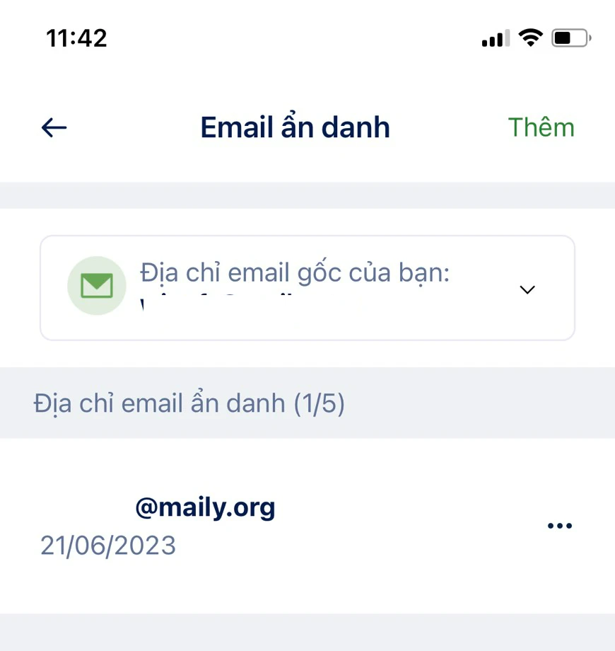 Email ẩn danh trên thiết bị di động