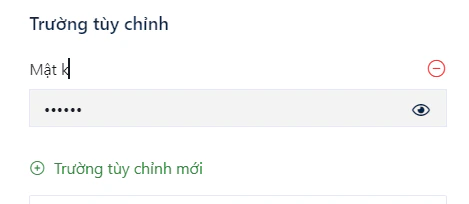 Trường tùy chỉnh đã thêm