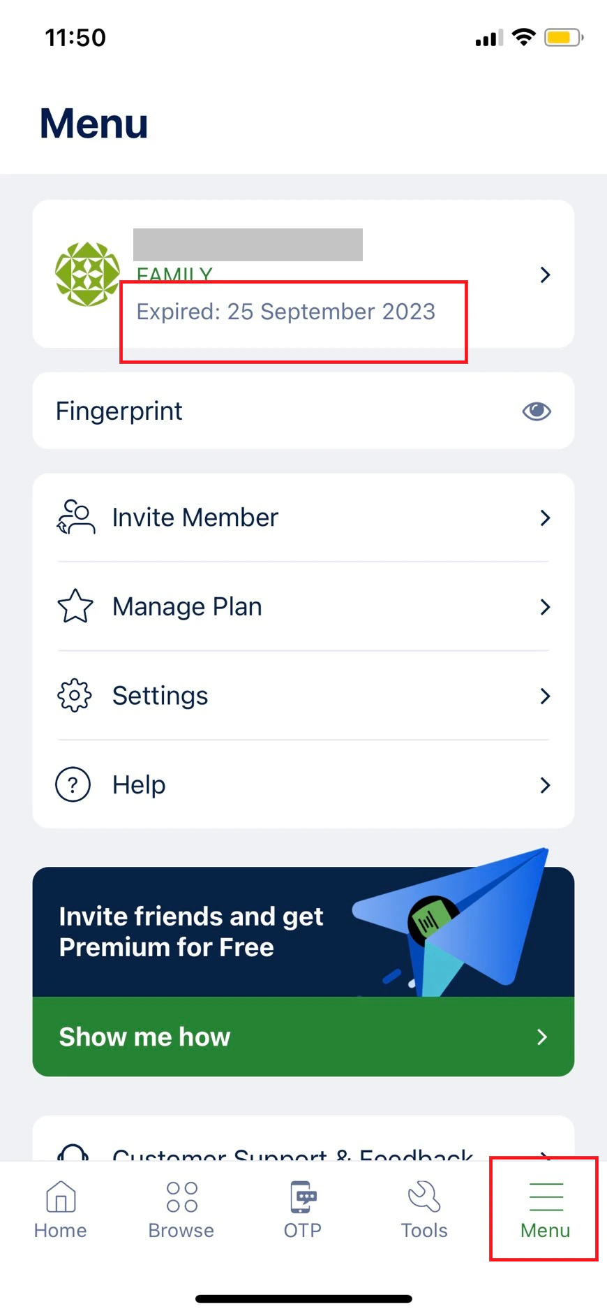 Subscription plan expiration