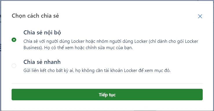 Chọn cách chia sẻ